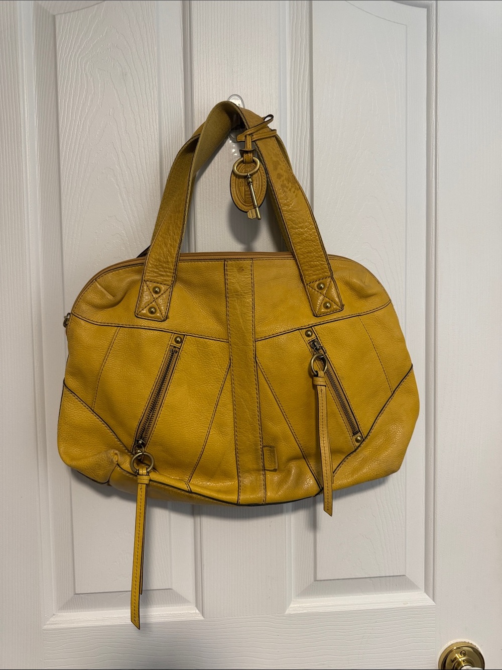 Fossil Mustard Yellow Leather Shoulder Bag